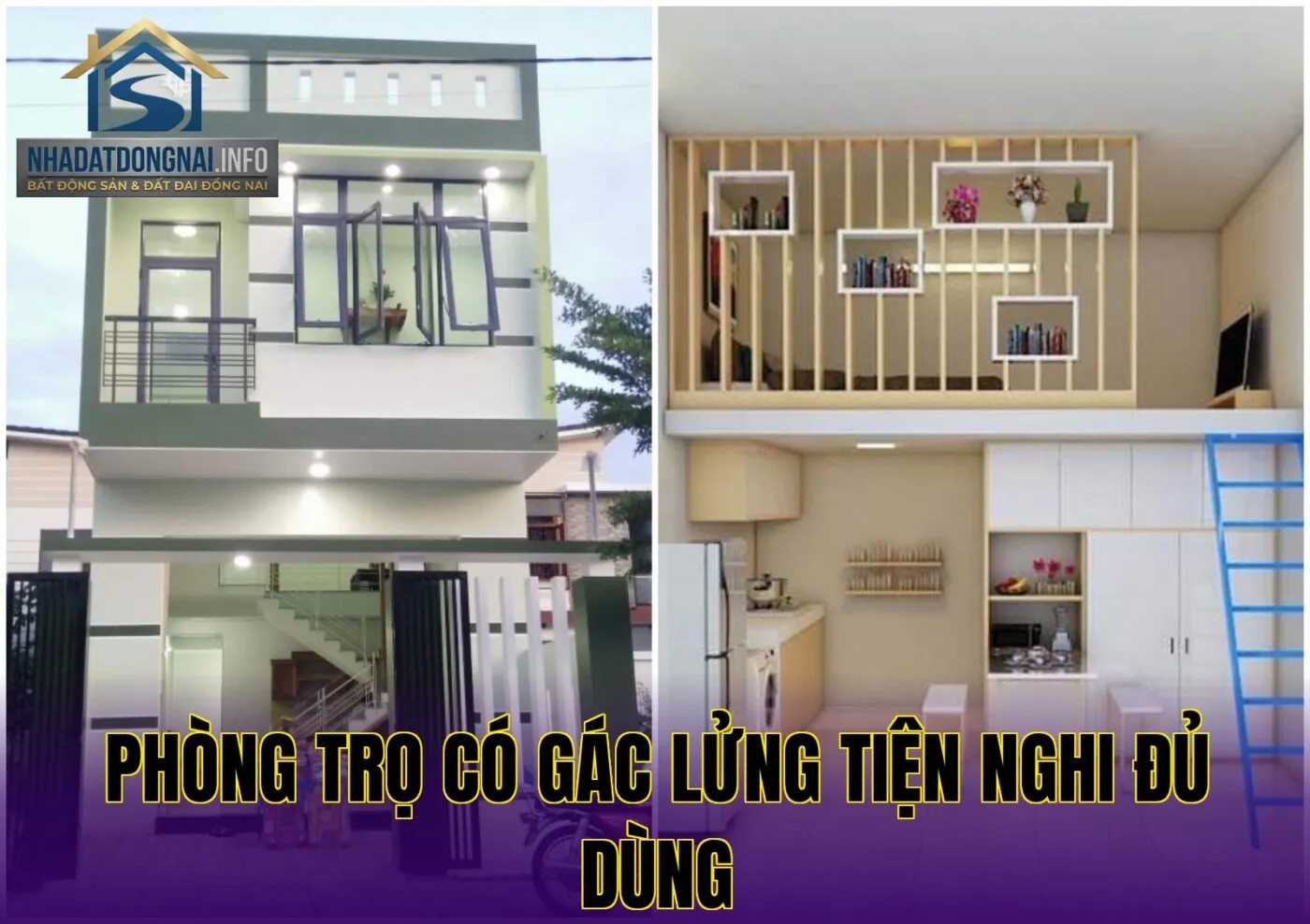 Phòng trọ có gác lửng tiện nghi đủ dùng
